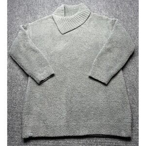 Barefoot Dreams CozyChic Sweater Womens Large Gray Shawl‎ Collar Pullover Soft